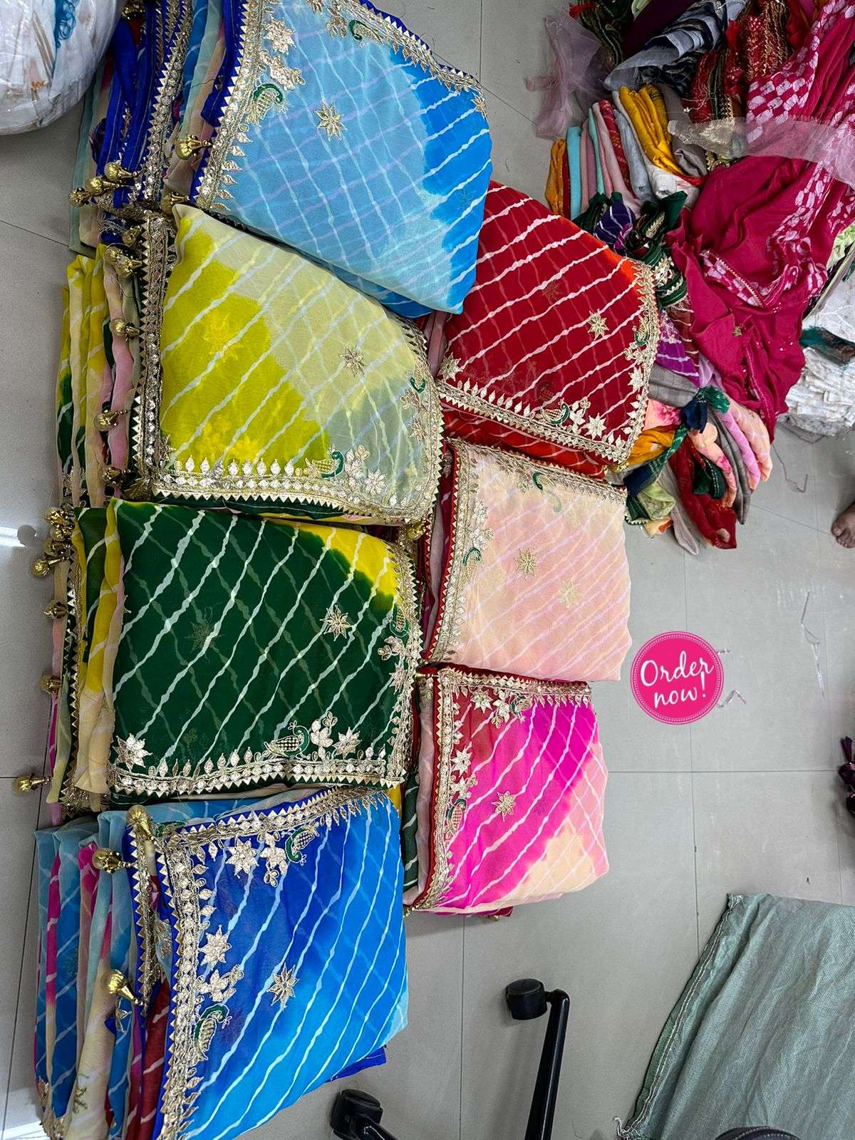 ms brand panchrangi designer georgette leheriya saree