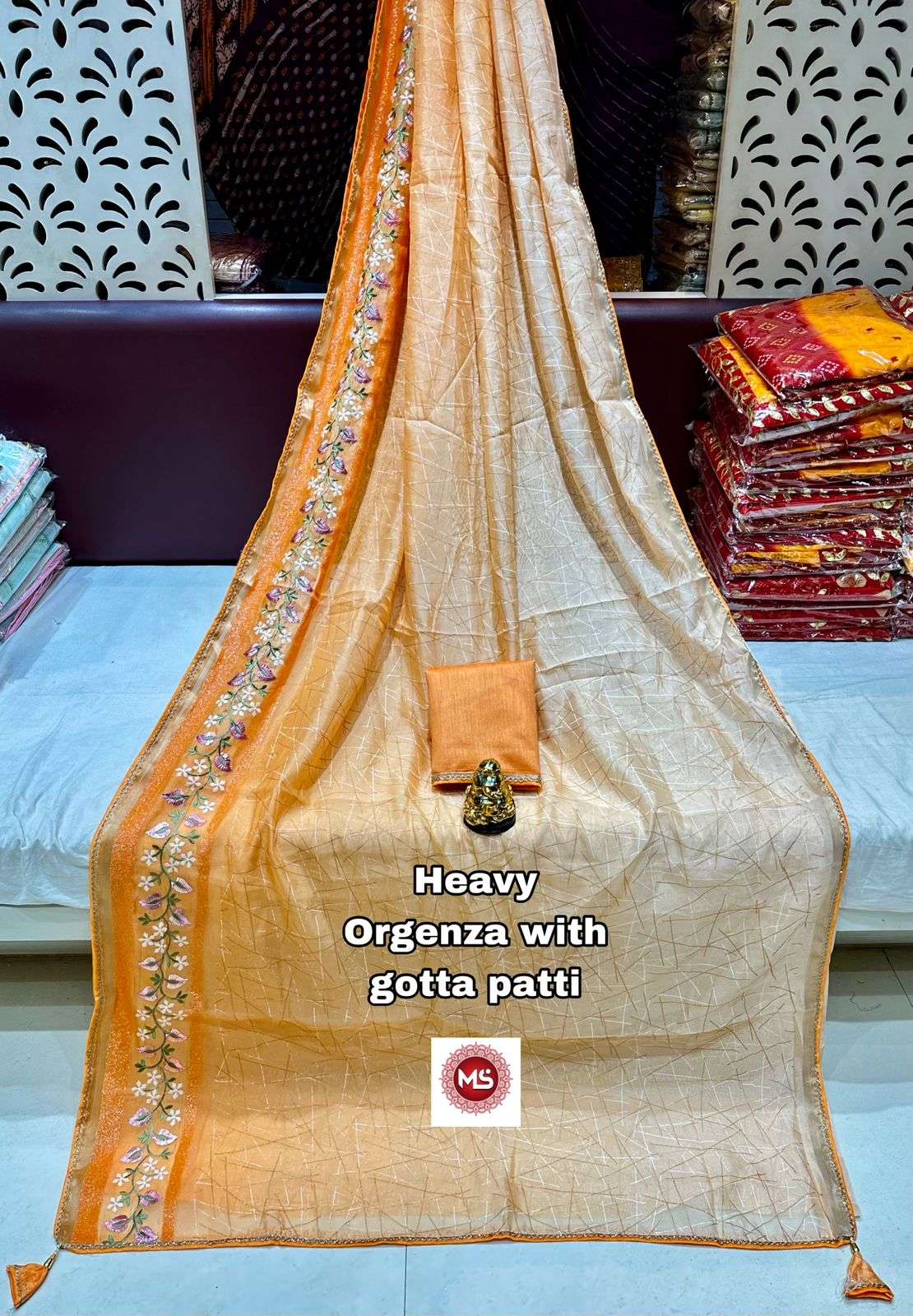 ms brand pure organza gotta pati saree