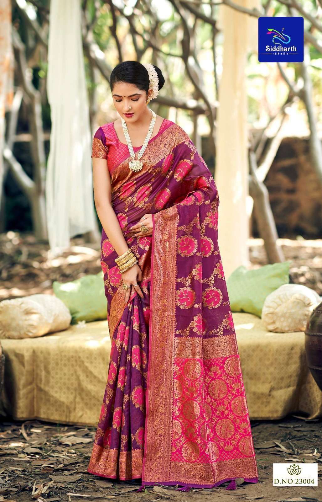 siddharth silk mills silk coromandel series 23001-23006 silk base saree