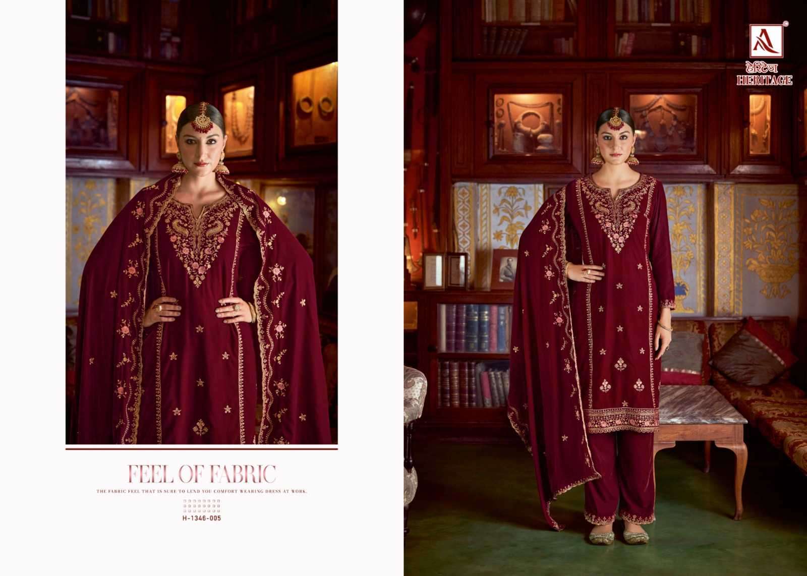 alok suit heritage series 1348001-1348005 Premium Velvet suit