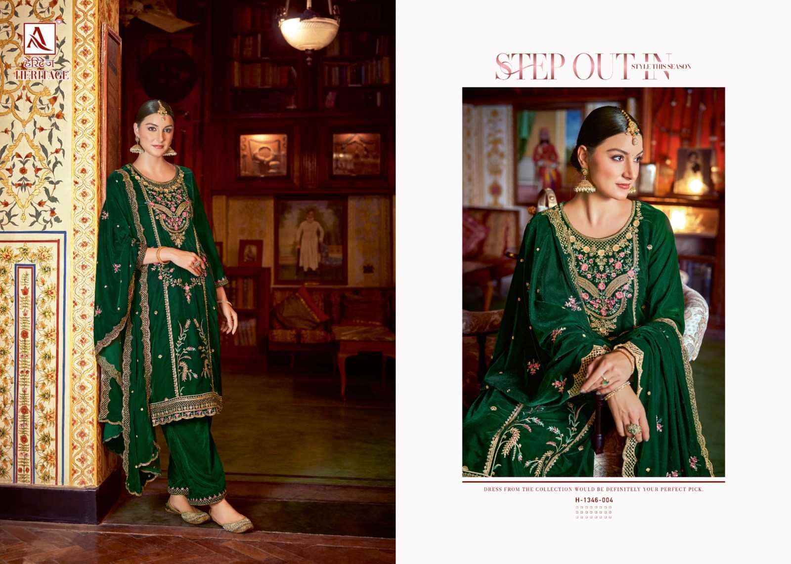 alok suit heritage series 1348001-1348005 Premium Velvet suit