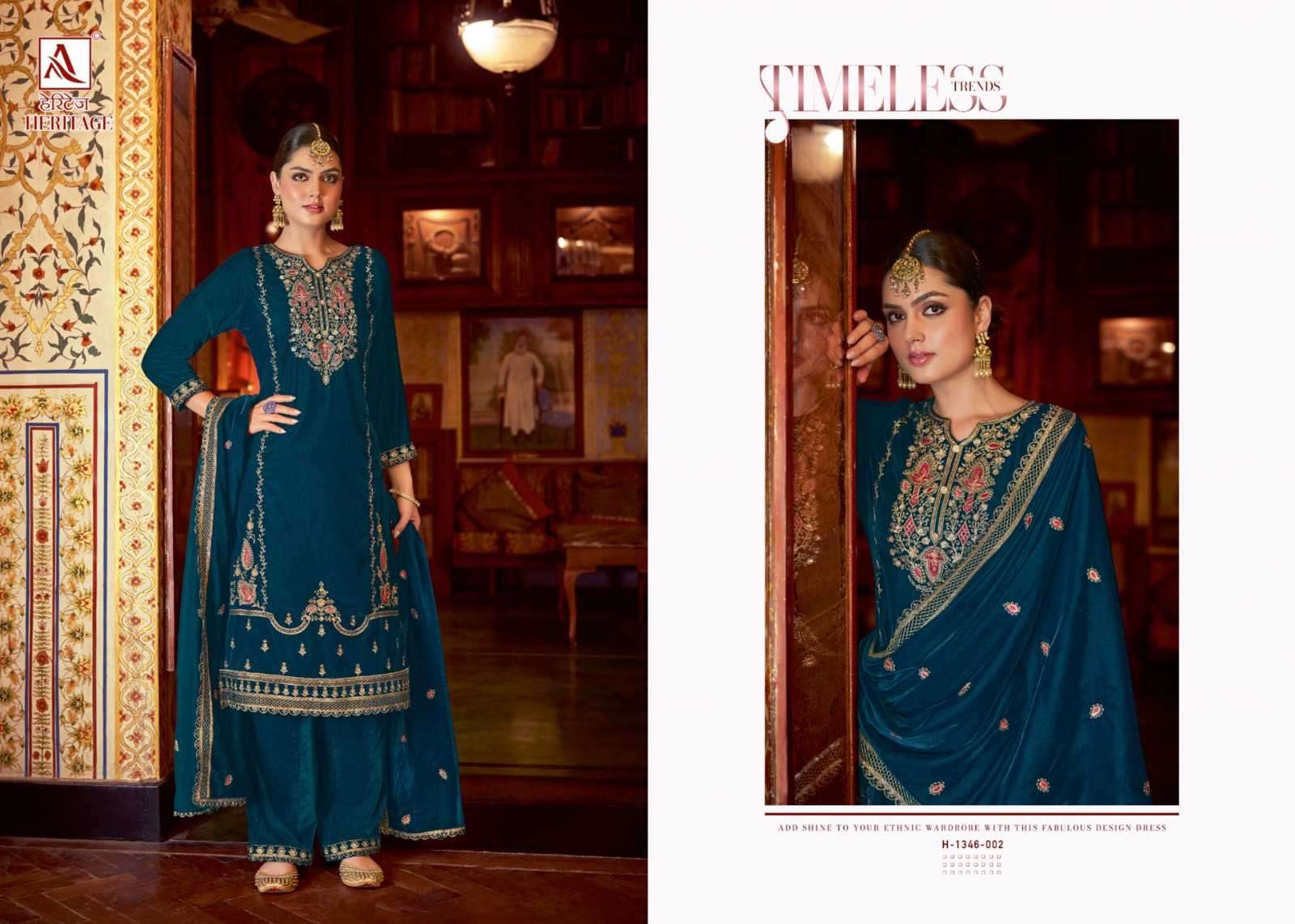 alok suit heritage series 1348001-1348005 Premium Velvet suit