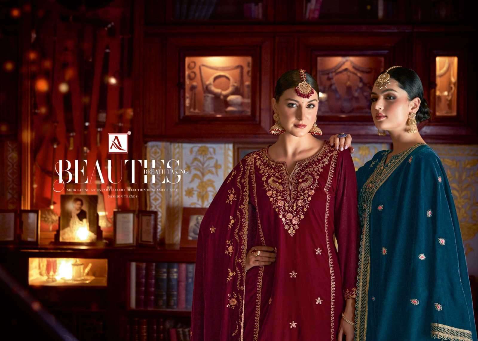 alok suit heritage series 1348001-1348005 Premium Velvet suit
