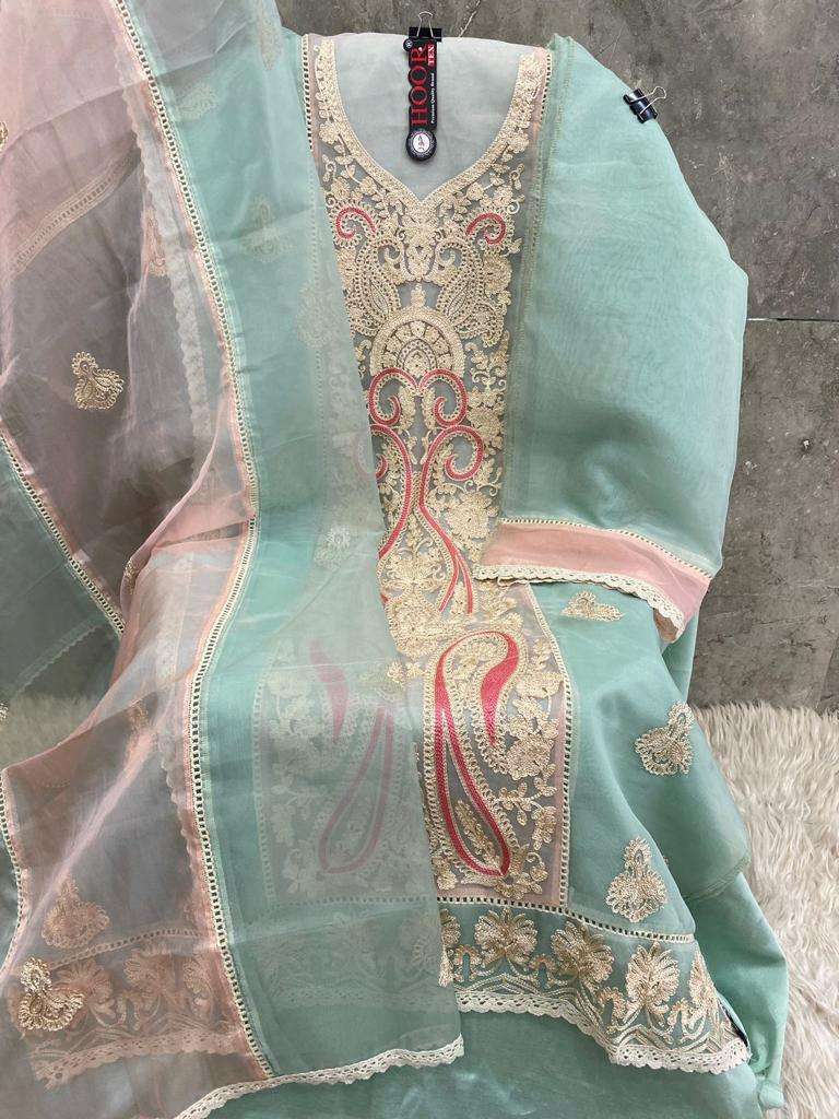 hoor tex Or-23 designer heavy organza suit