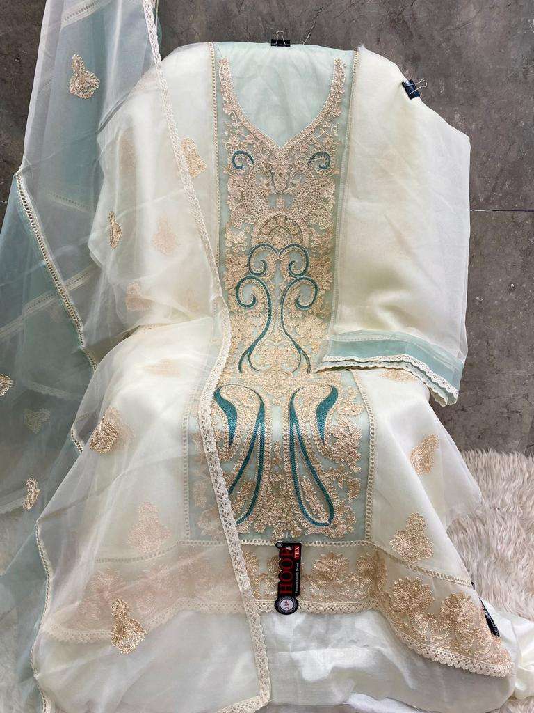 hoor tex Or-23 designer heavy organza suit