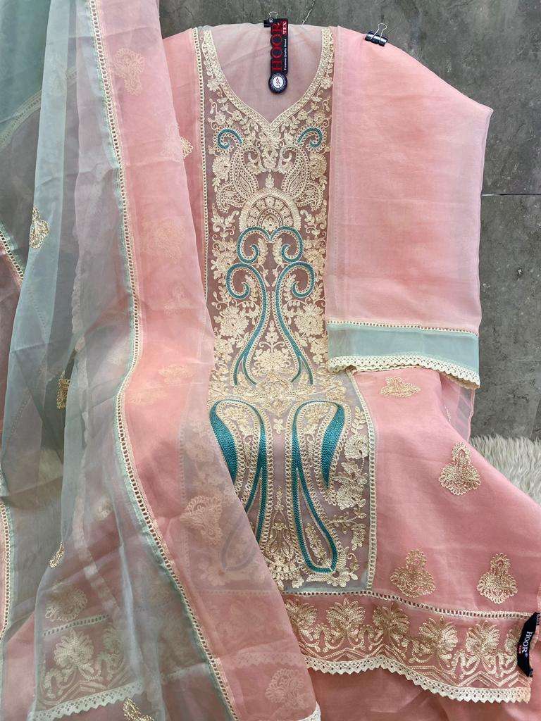 hoor tex Or-23 designer heavy organza suit
