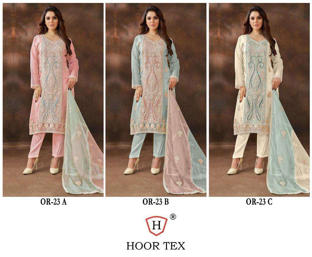 hoor tex Or-23 designer heavy organza suit