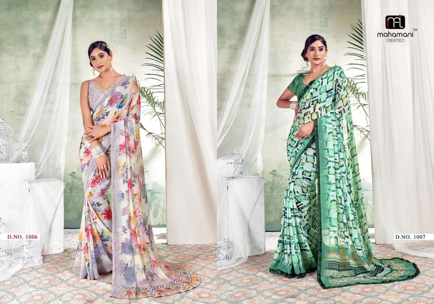 mahamani colors series 1001-1012 Heavy weightless with fancy border saree