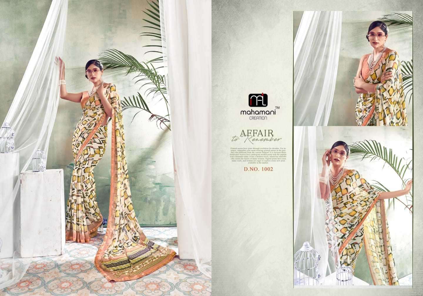 mahamani colors series 1001-1012 Heavy weightless with fancy border saree