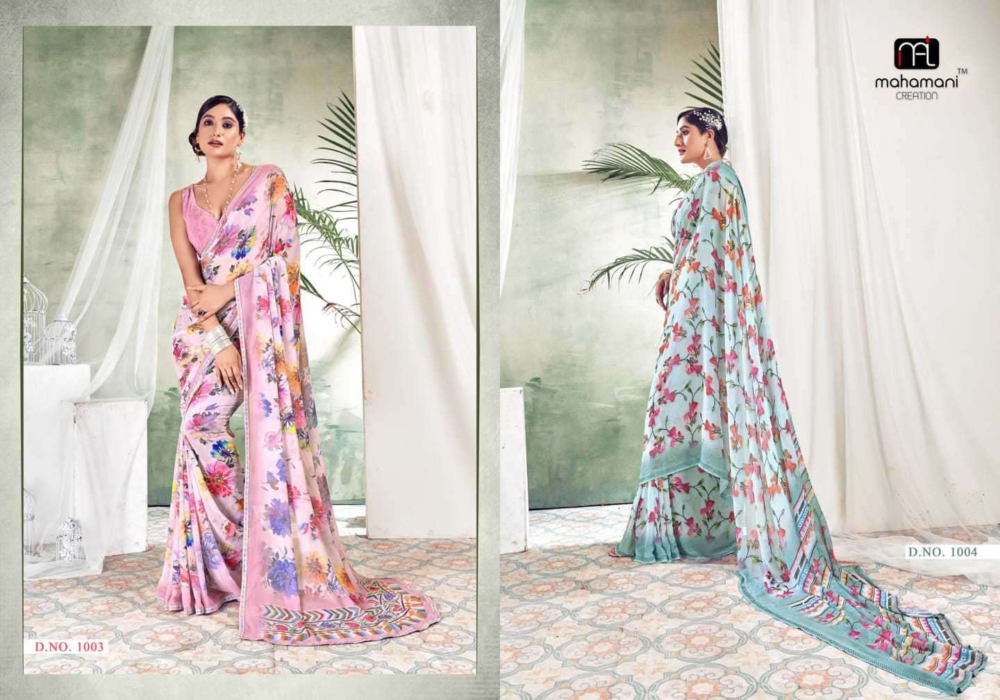 mahamani colors series 1001-1012 Heavy weightless with fancy border saree