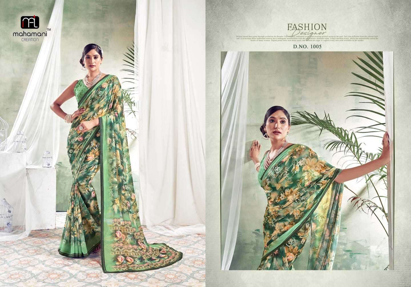 mahamani colors series 1001-1012 Heavy weightless with fancy border saree