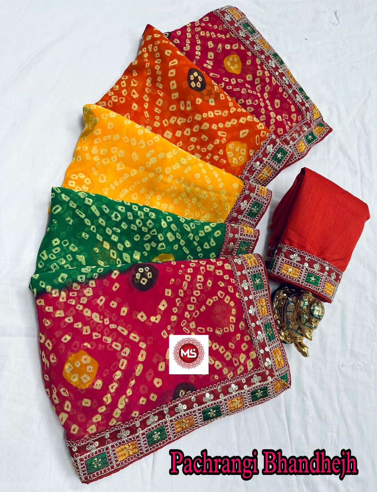 ms brand designer georgette saree 