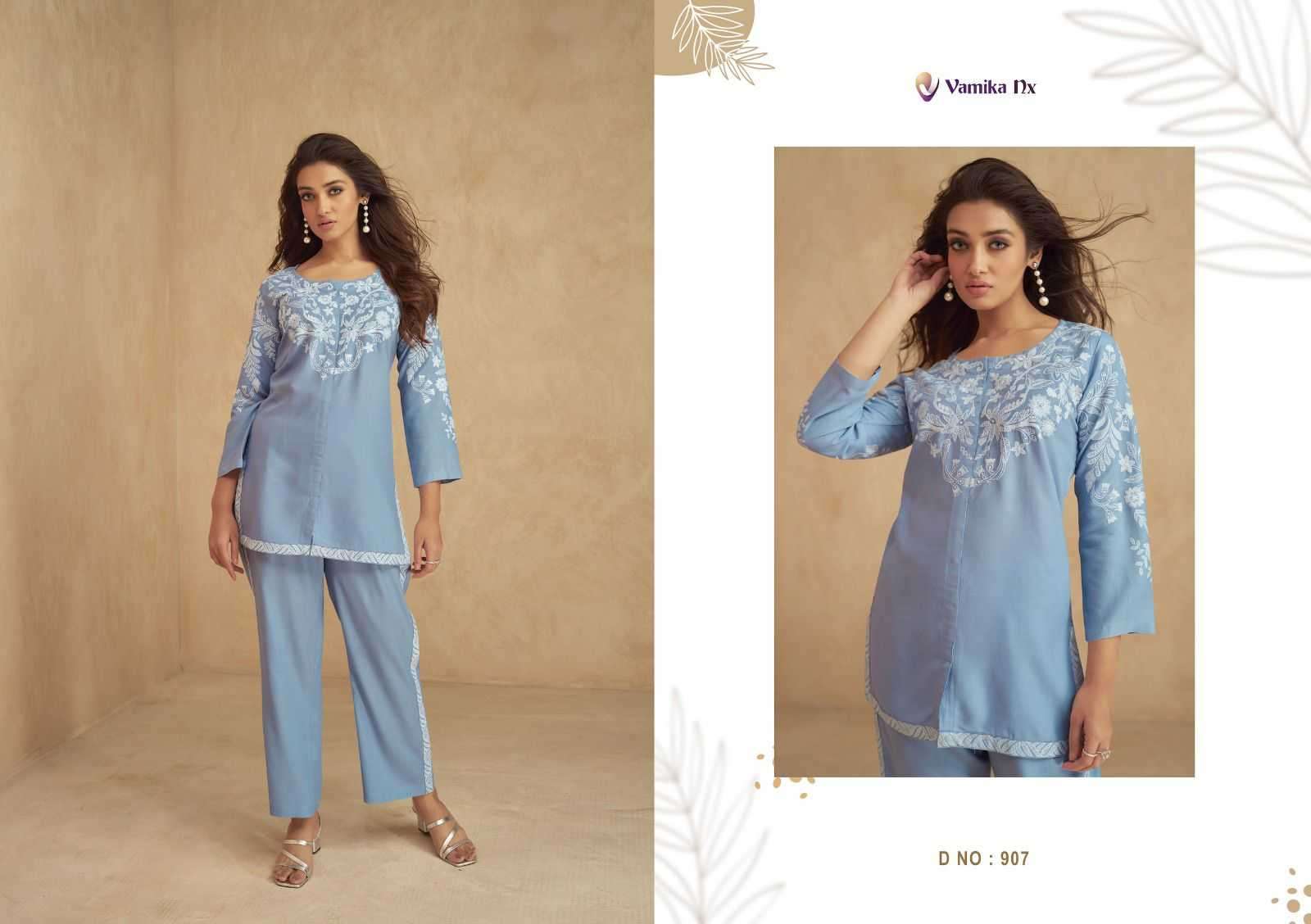 vamika nx vintage vol 2 series 907-912 heavy rayon co-ord sets
