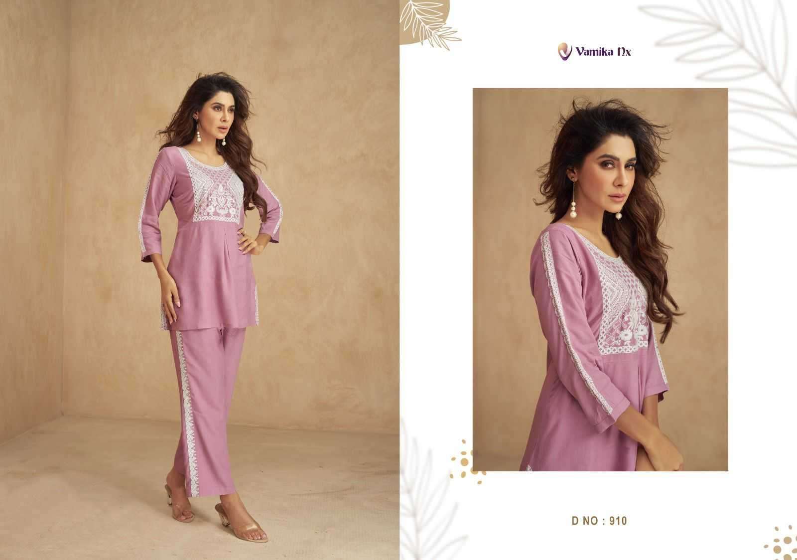 vamika nx vintage vol 2 series 907-912 heavy rayon co-ord sets
