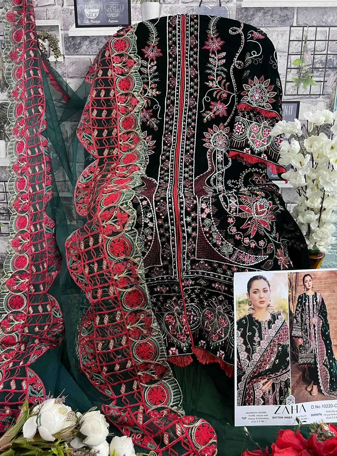 zaha aafiya vol 1 10220 hits color pure velvet suit 