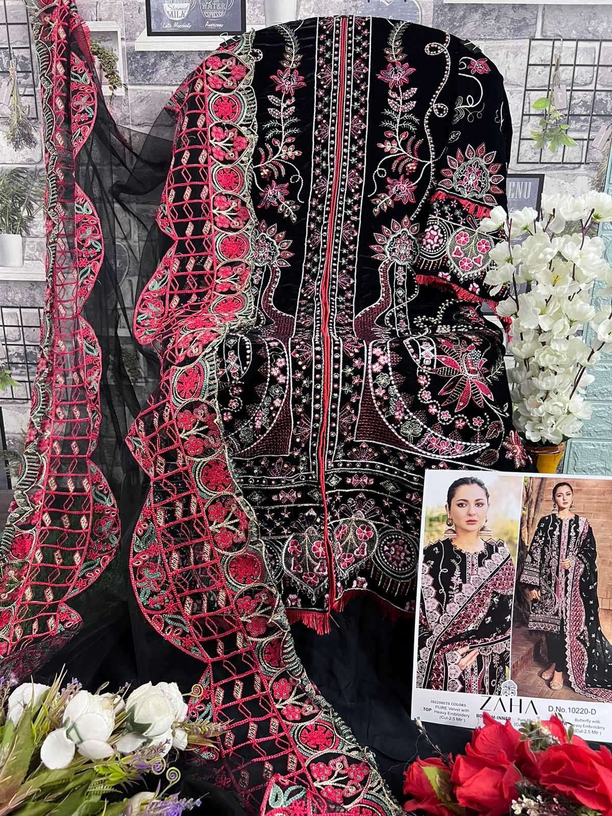 zaha aafiya vol 1 10220 hits color pure velvet suit 