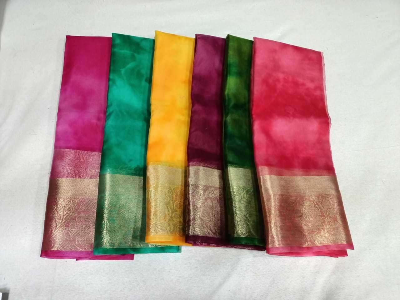 pr 1027 organza silk with blouse fancy sarees catalog