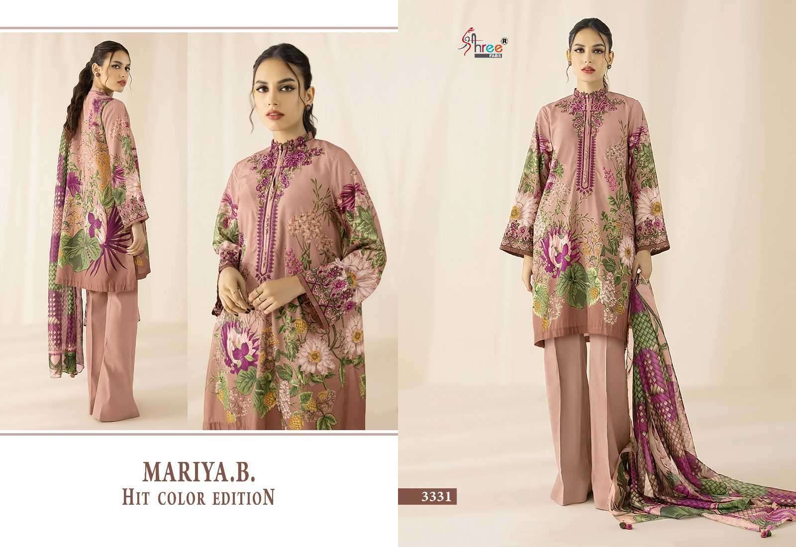 shree fab maria b hit color edition 3331 pure cotton suit 