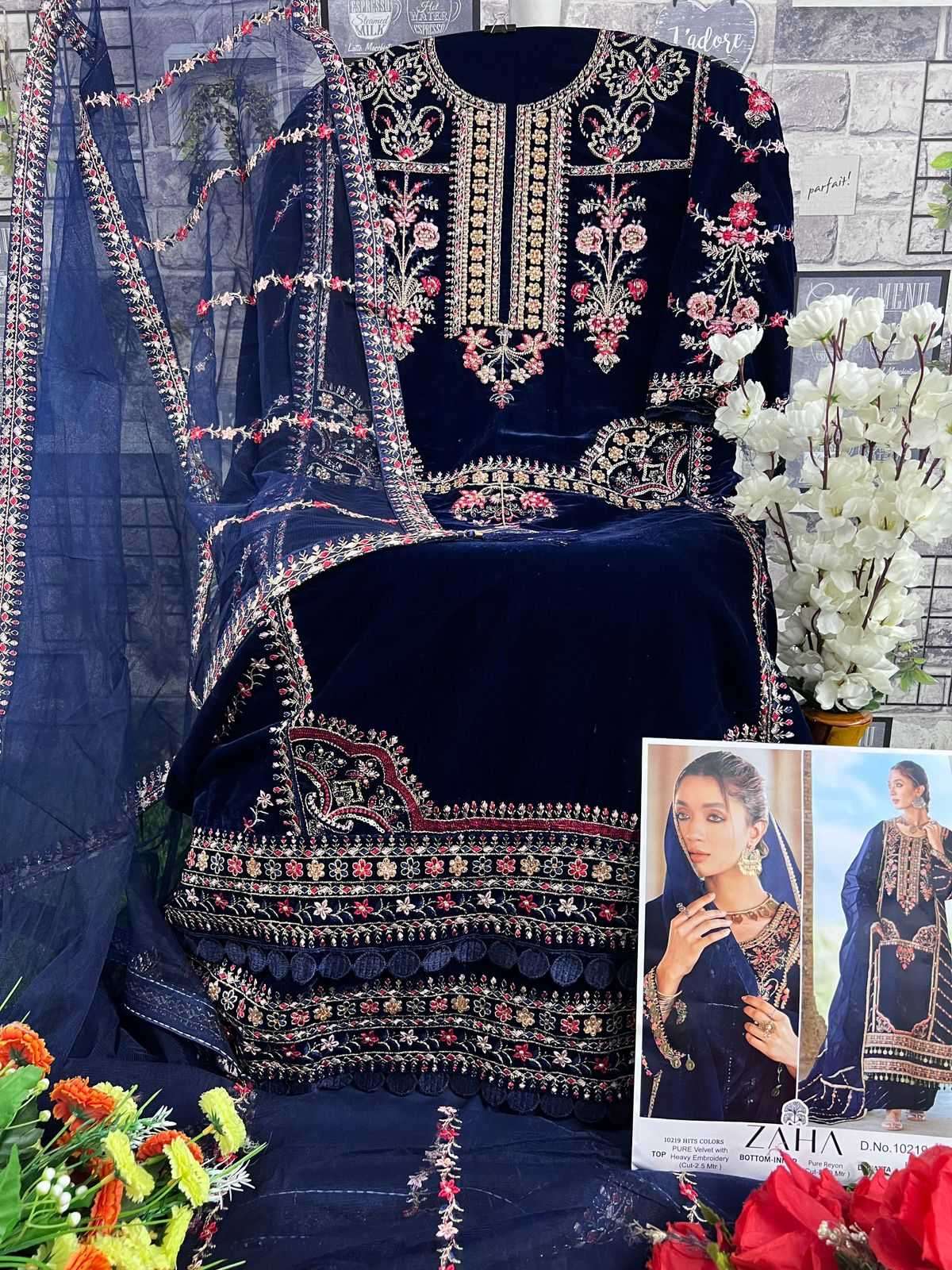 zaha aafiya vol 3 10219 colors velvet suit