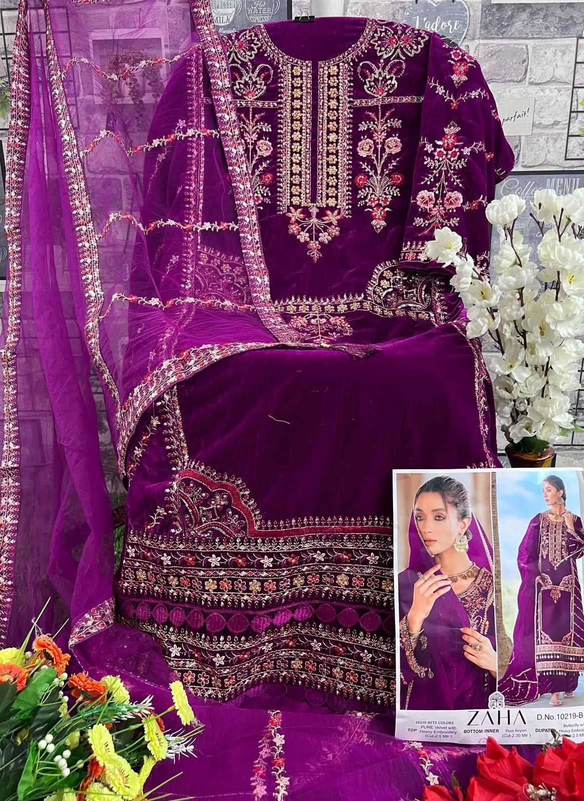 zaha aafiya vol 3 10219 colors velvet suit