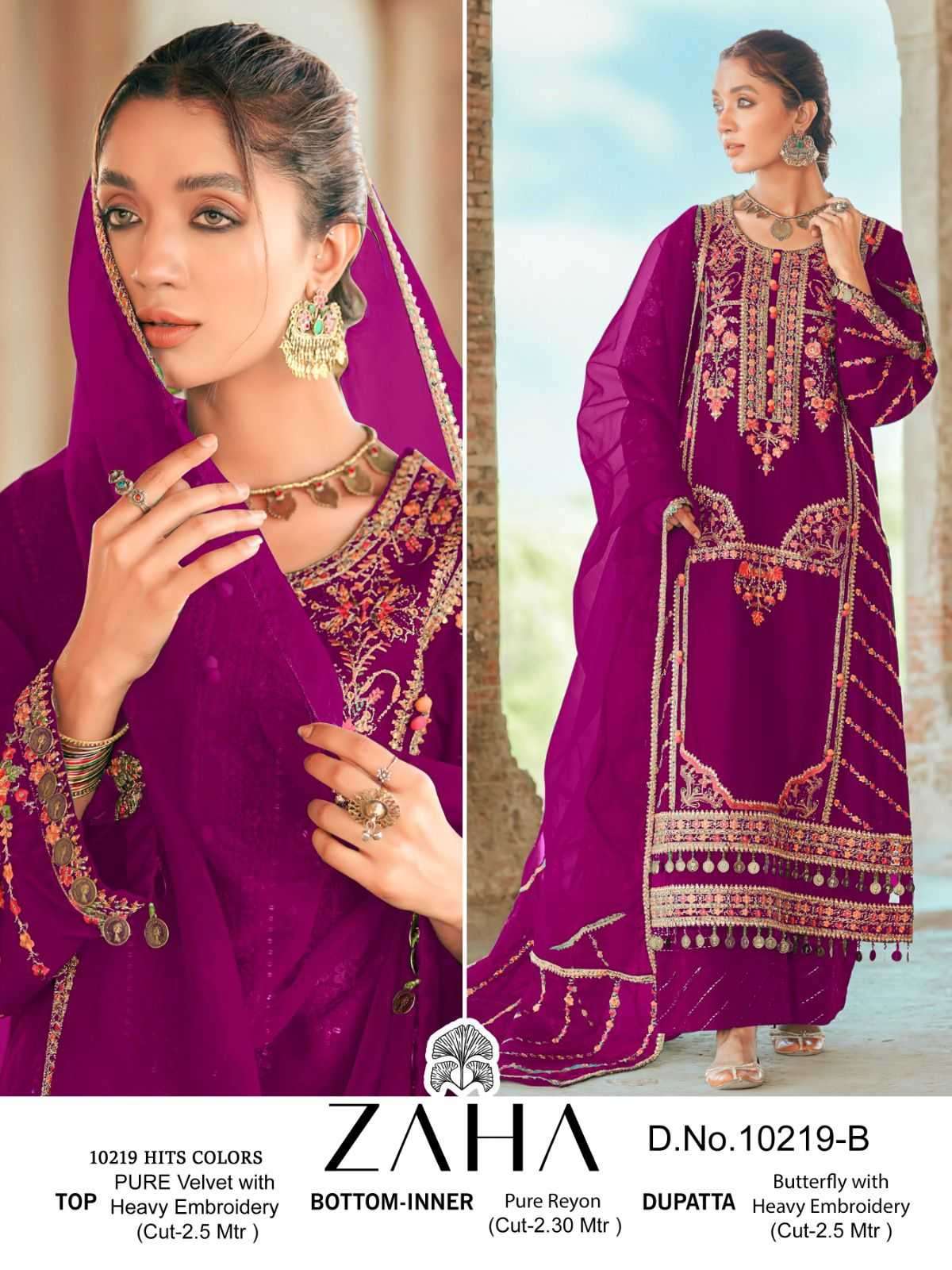 zaha aafiya vol 3 10219 colors velvet suit