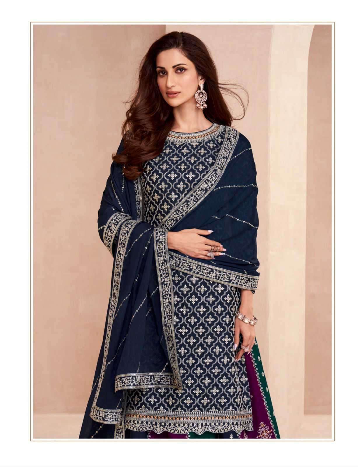 aashirwad gulkand colors dark edition series 9856-9858 premium chinon silk suit 