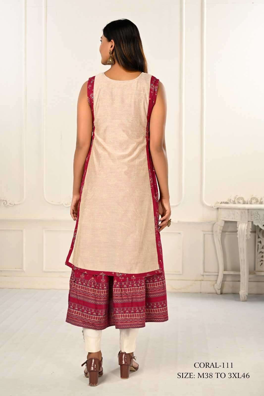 jivora luke fashion coral 101-124 nx Cotton kurti