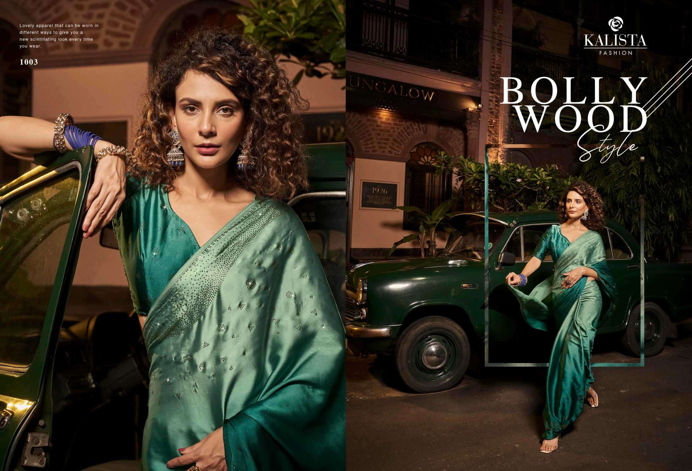 kalista bollywood series 15001-15006 satin georgette saree