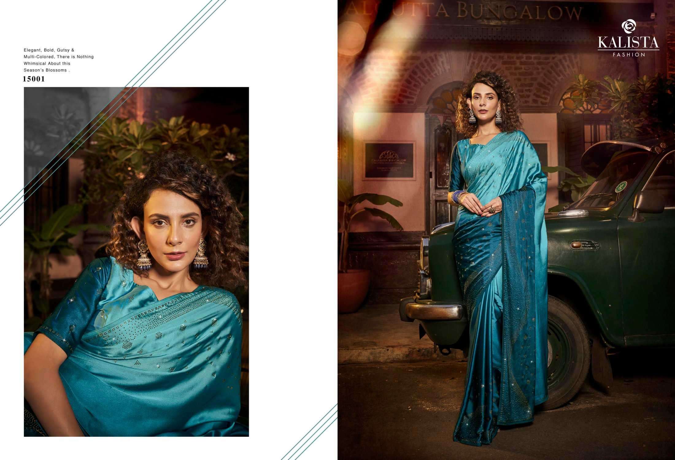 kalista bollywood series 15001-15006 satin georgette saree