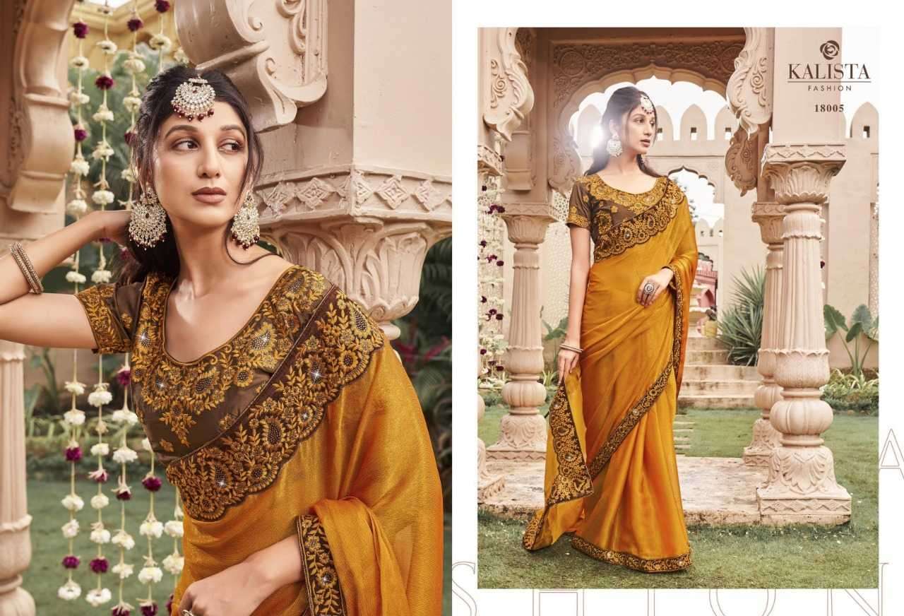 kalista fashion roop series 18001-18006 fancy work saree
