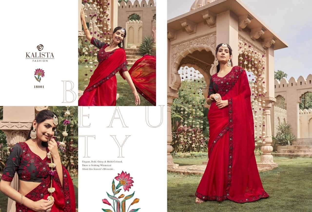 kalista fashion roop series 18001-18006 fancy work saree
