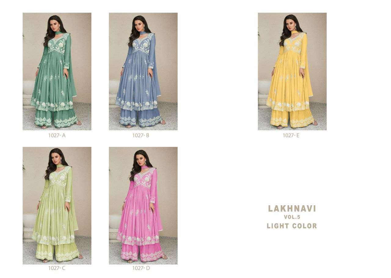 lakhnavi vol 5 light color designer heavy rayon suit 