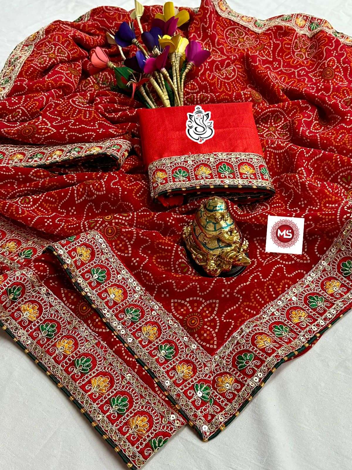 ms brand designer georgette sarees