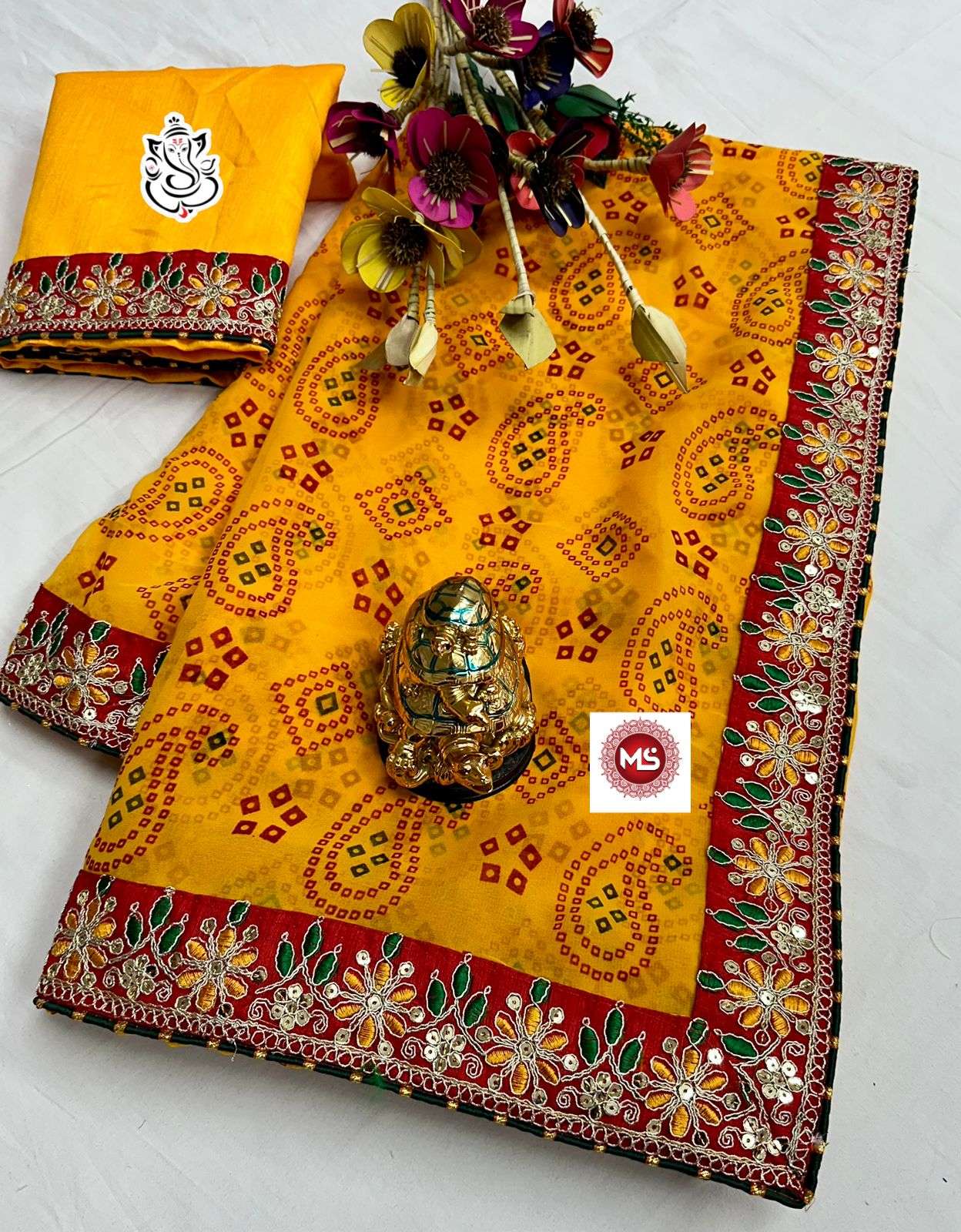 ms brand designer georgette sarees