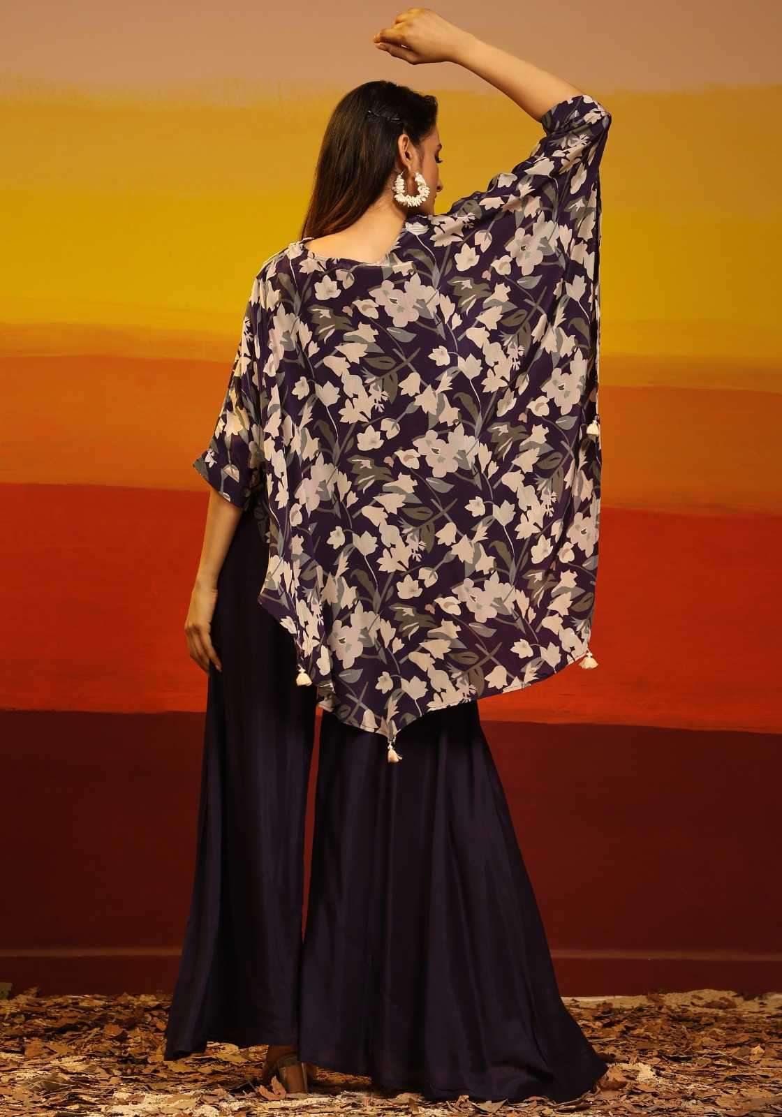 pr poncho fancy digital print fullstitch kaftan style cord set