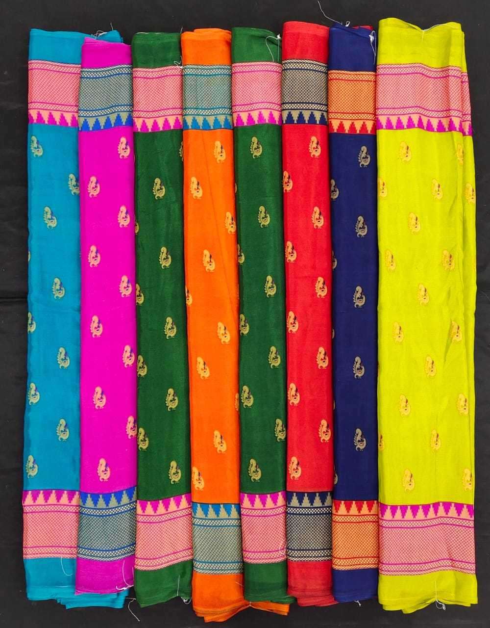 pr turkey bright coral silk amazing fancy sarees wholesaler