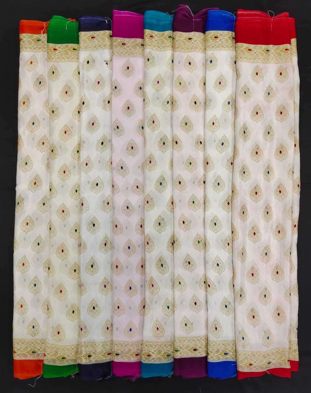 pr turkey bright coral silk amazing fancy sarees wholesaler