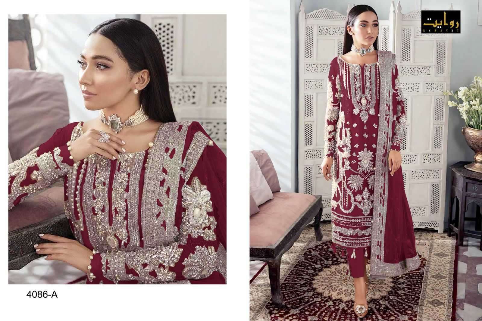rawayat azure colors vol 5 series 4086 faux georgette suit 