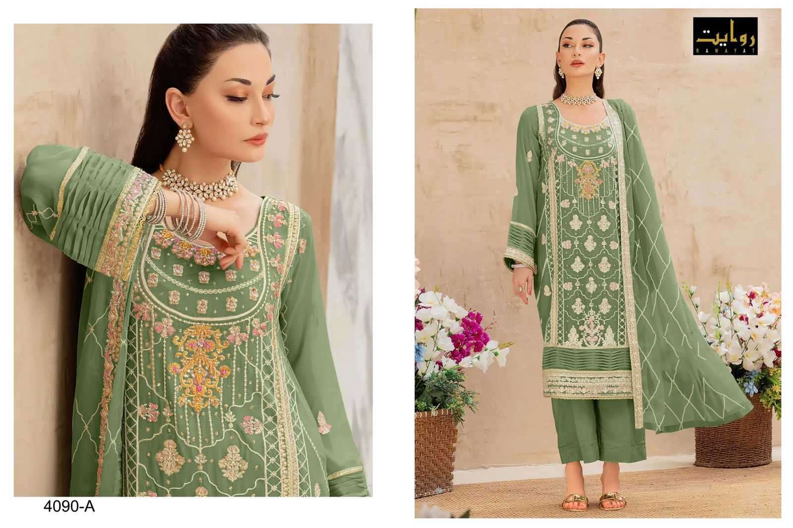 rawayat elan colors vol 5 series 4090 faux georgette suit 