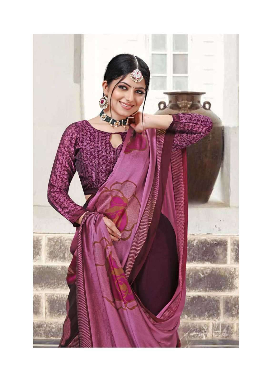 sanjana popcorn vol 28 series 163-168 moss chiffon saree