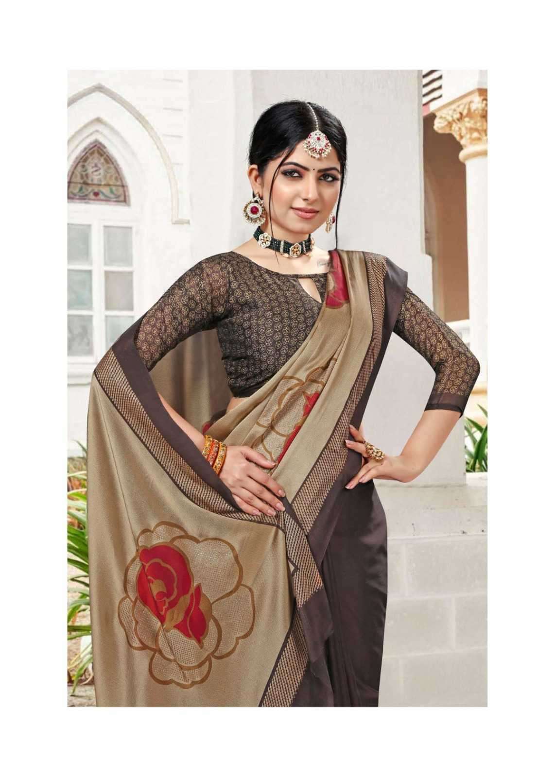 sanjana popcorn vol 28 series 163-168 moss chiffon saree