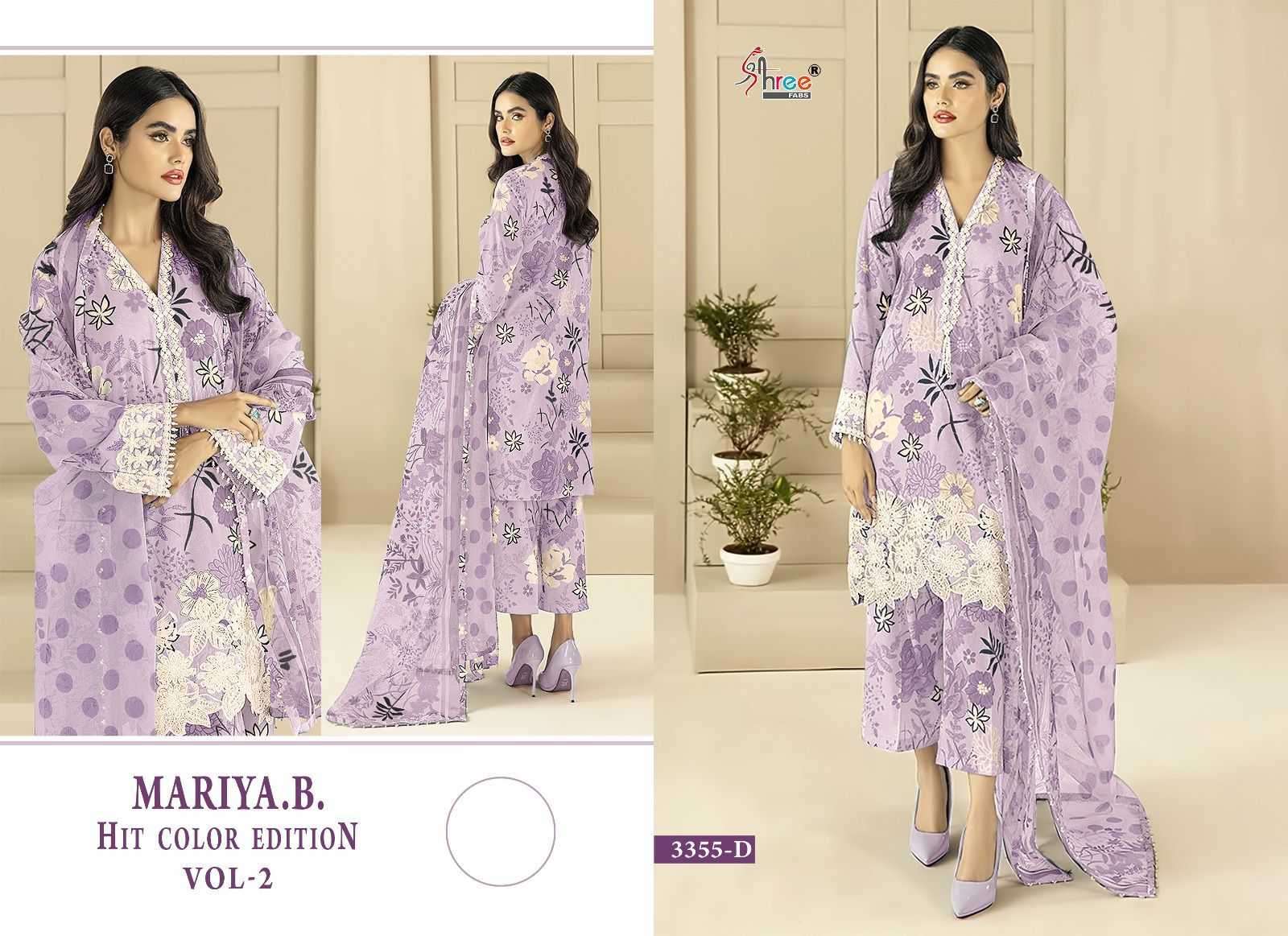 shree fab mariya b hit color edition vol 2 series 3355 pure cotton suit 
