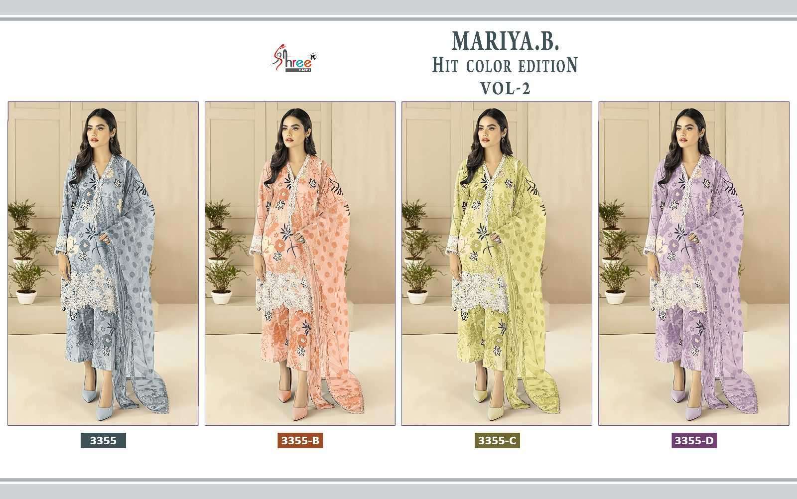 shree fab mariya b hit color edition vol 2 series 3355 pure cotton suit 