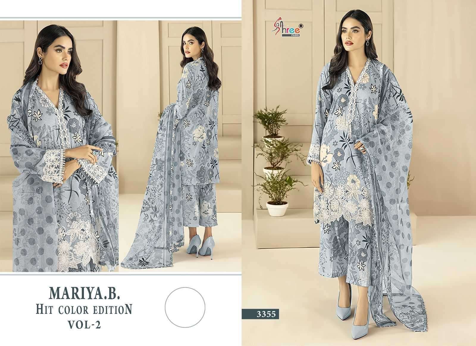shree fab mariya b hit color edition vol 2 series 3355 pure cotton suit 