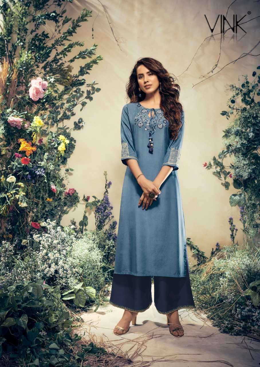 vink vintage nx series 901-906 pure viscose kurti plazzo