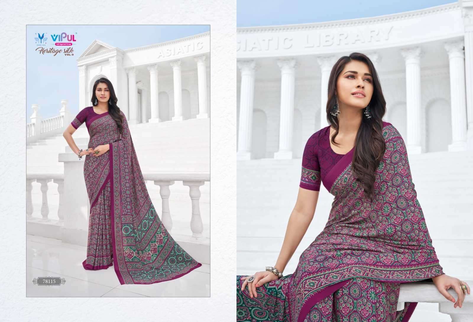 vipul fashion heritage silk vol 9 series 78102-78119 silk saree