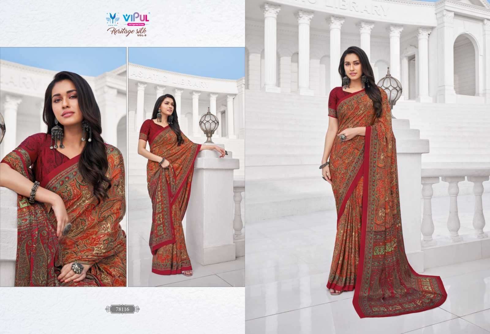 vipul fashion heritage silk vol 9 series 78102-78119 silk saree