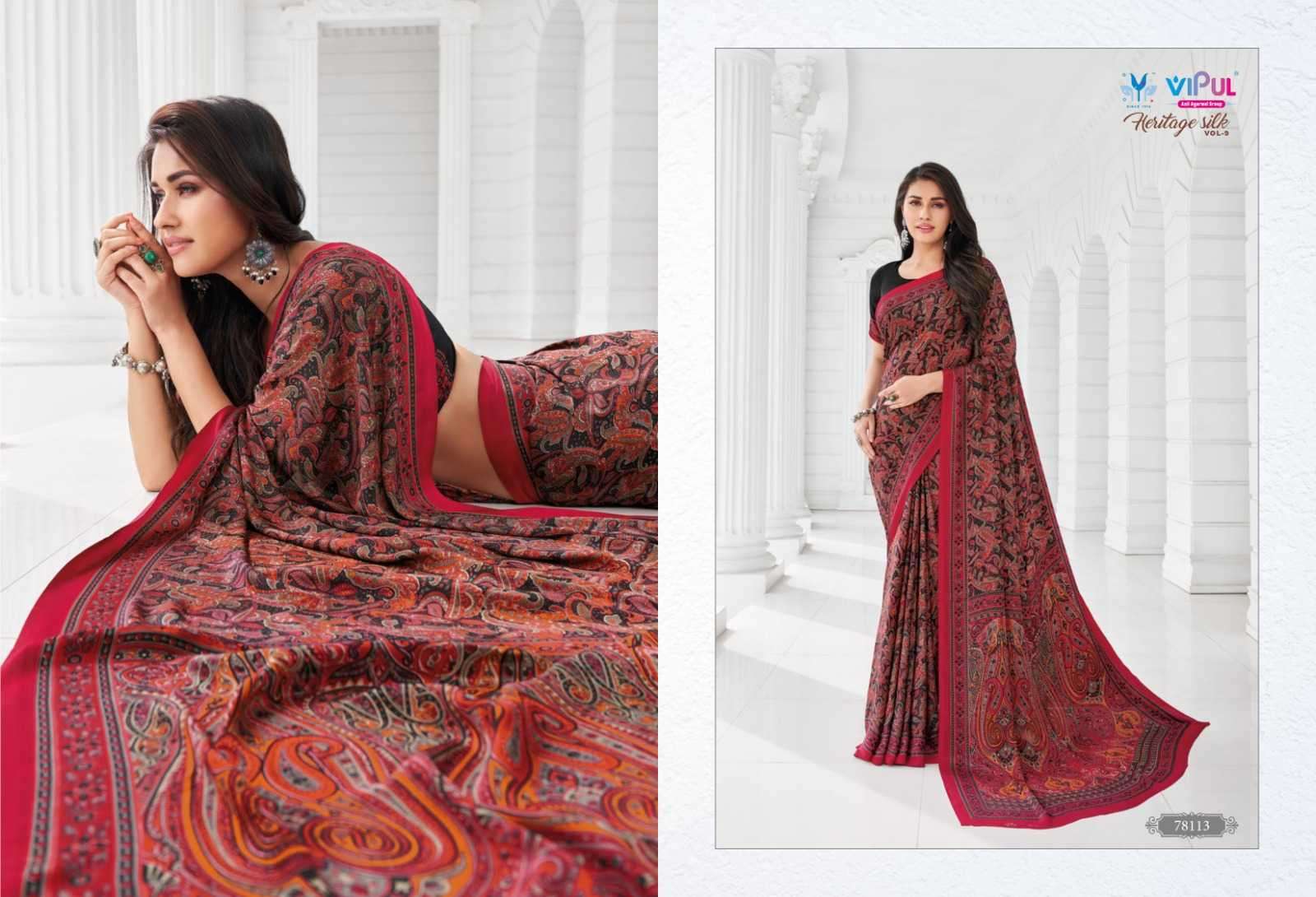 vipul fashion heritage silk vol 9 series 78102-78119 silk saree