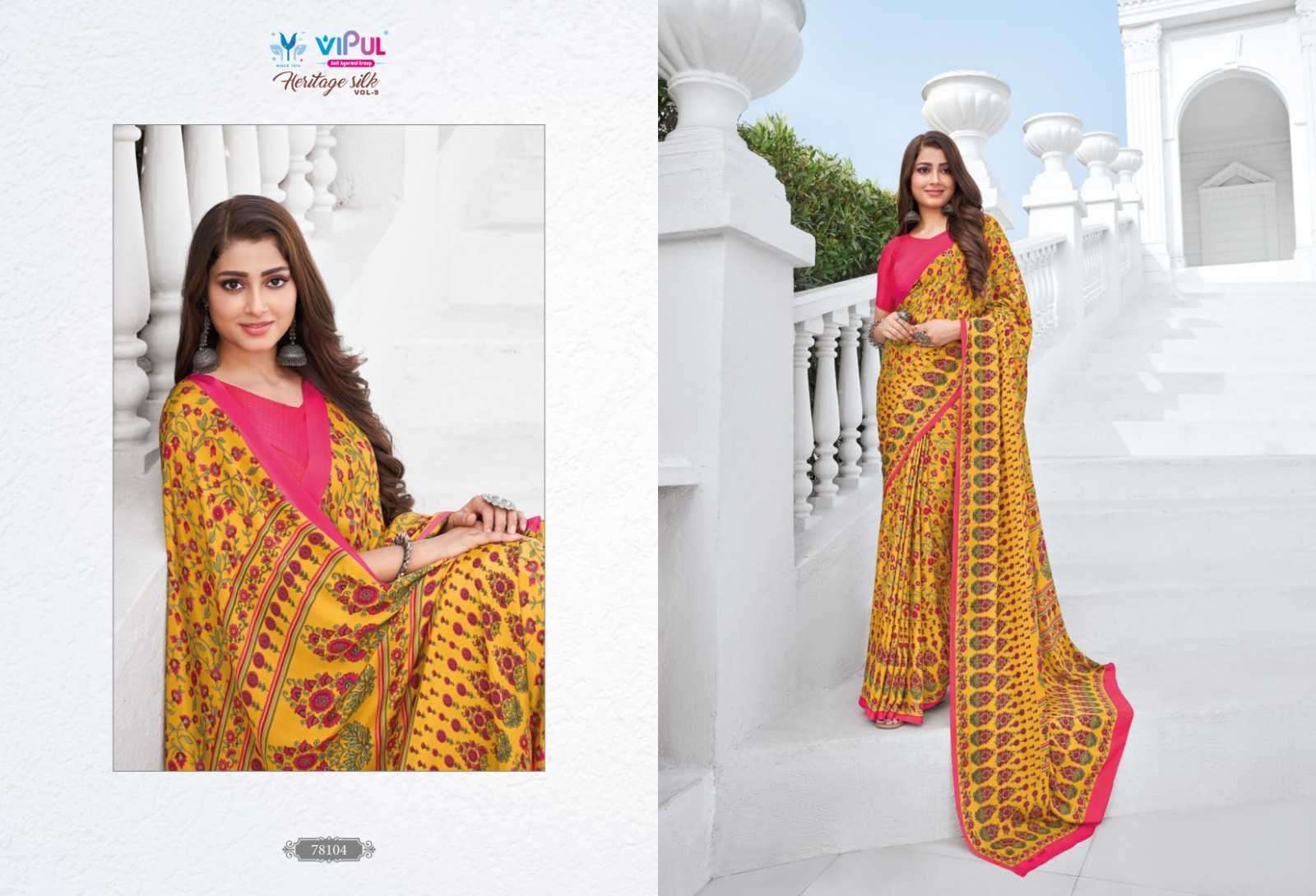 vipul fashion heritage silk vol 9 series 78102-78119 silk saree