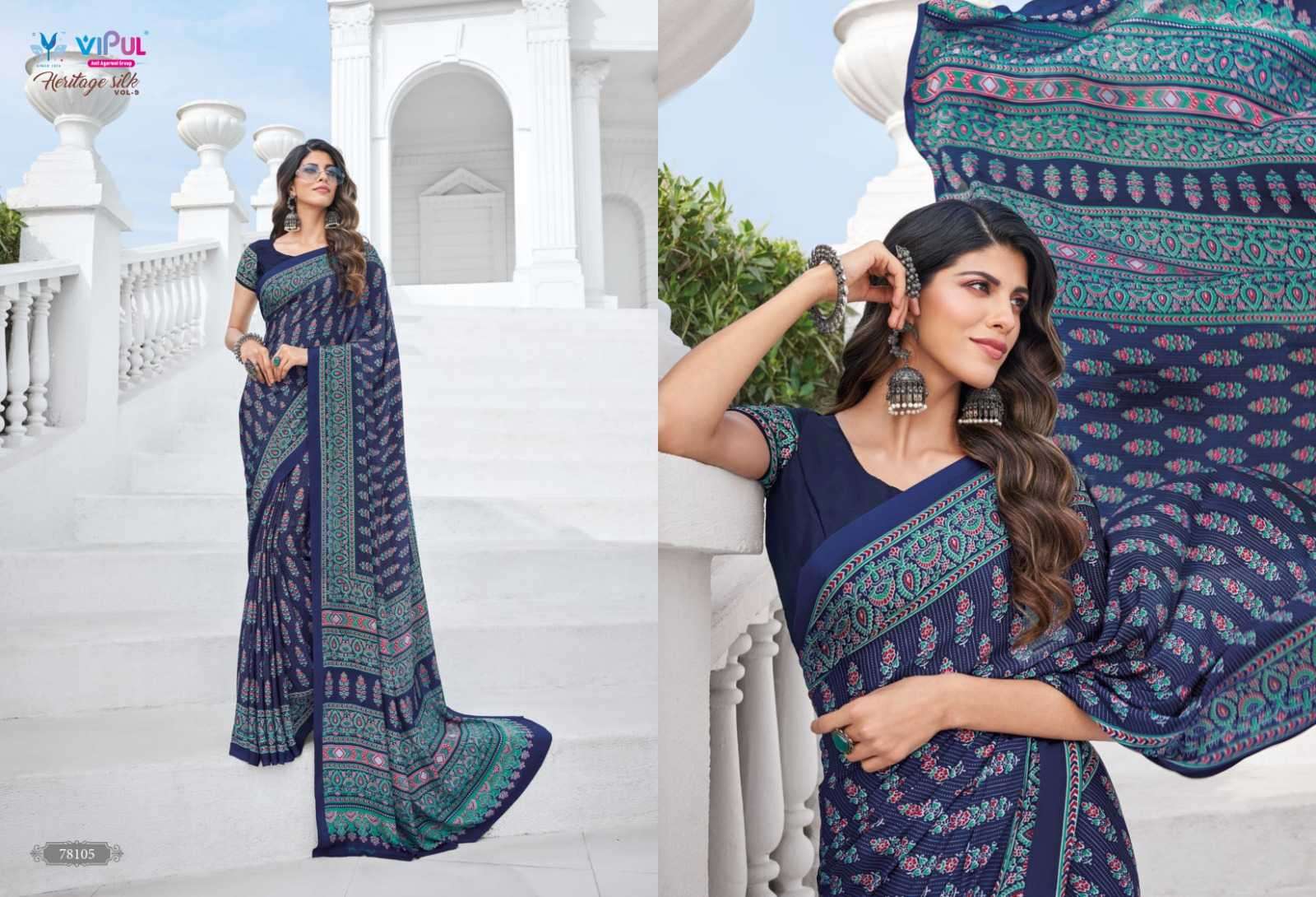 vipul fashion heritage silk vol 9 series 78102-78119 silk saree